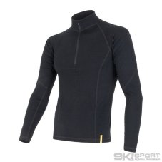 Sensor MERINO DF dl. rukáv zip černá