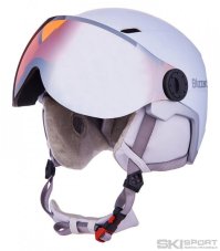 Blizzard W2W DOUBLE VISOR white matt, orange lens, mirror